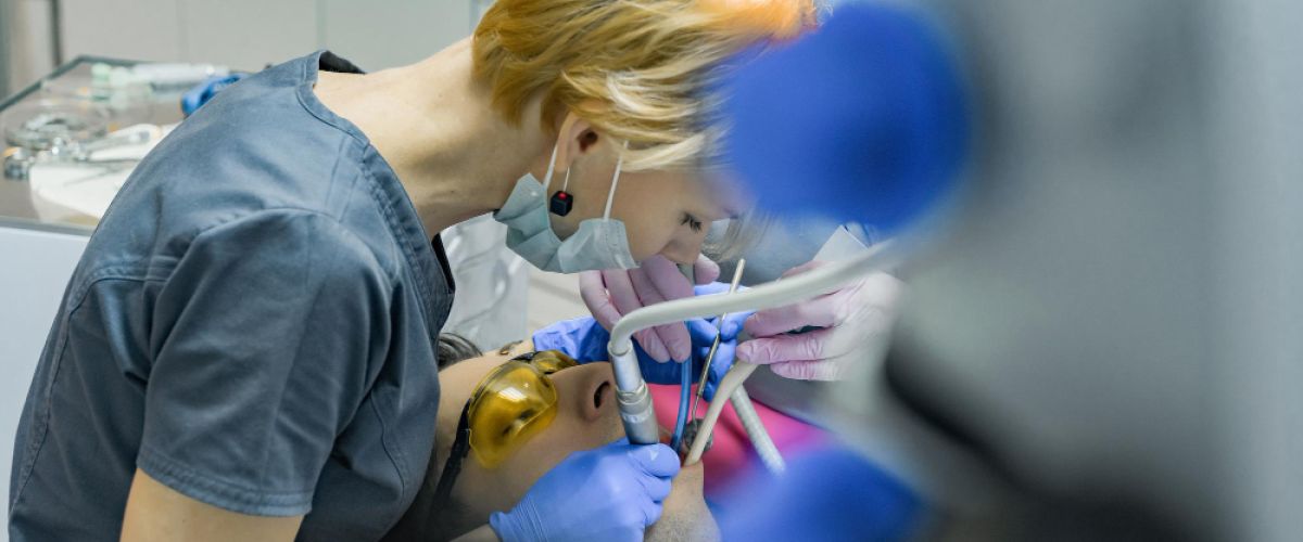 man having dental surgery
